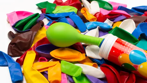 Globos inflados y desinflados Globos inflados y desinflados