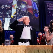 El presidente de EEUU, Donald Trump, durante la cena de corresponsales de la Casa Blanca momentos antes del ataque