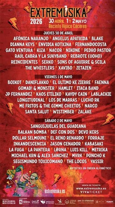 Extremúsika arranca este jueves para agitar Cáceres durante el puente de mayo Extremúsika arranca este jueves para agitar Cáceres durante el puente de mayo