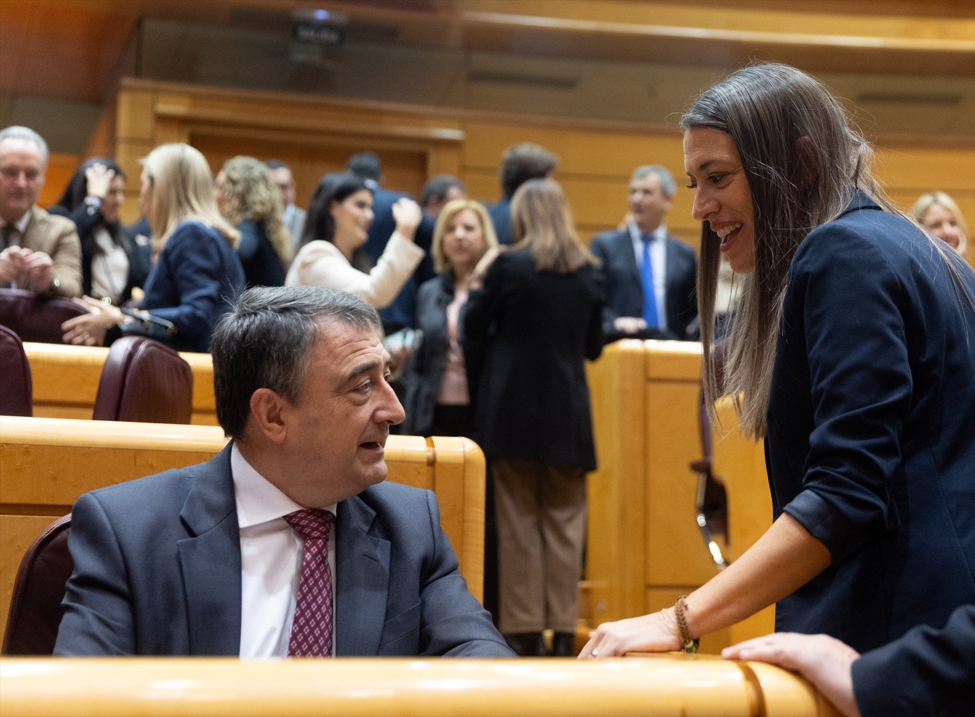 El portavoz del PNV en el Congreso, Aitor Esteban y la portavoz de Junts en el Congreso, Miriam Nogueras El portavoz del PNV en el Congreso, Aitor Esteban y la portavoz de Junts en el Congreso, Miriam Nogueras