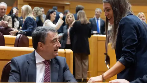 El portavoz del PNV en el Congreso, Aitor Esteban y la portavoz de Junts en el Congreso, Miriam Nogueras El portavoz del PNV en el Congreso, Aitor Esteban y la portavoz de Junts en el Congreso, Miriam Nogueras