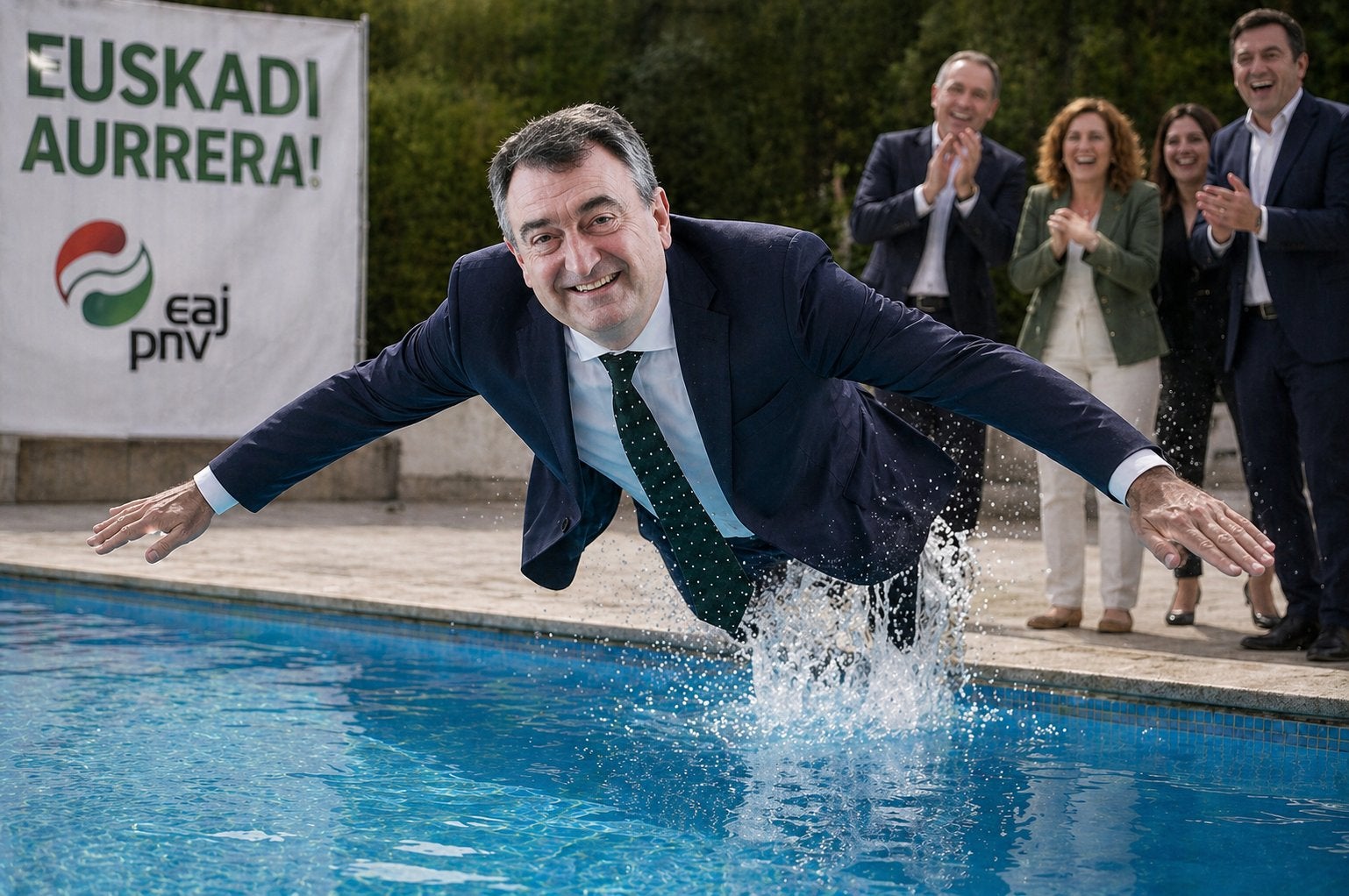 Esteban anula una reunión en Moncloa tras "la falta de respeto" del PSE-EE al publicar una foto tirándose a la piscina Esteban anula una reunión en Moncloa tras "la falta de respeto" del PSE-EE al publicar una foto tirándose a la piscina
