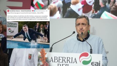 Imagen de archivo de Aitor Esteban y el Tweet de los socialistas vascos