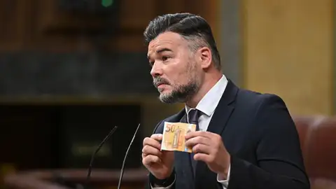 El portavoz parlamentario de ERC, Gabriel Rufián, interviene en el pleno del Congreso El portavoz parlamentario de ERC, Gabriel Rufián, interviene en el pleno del Congreso