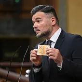 El portavoz parlamentario de ERC, Gabriel Rufián, interviene en el pleno del Congreso El portavoz parlamentario de ERC, Gabriel Rufián, interviene en el pleno del Congreso