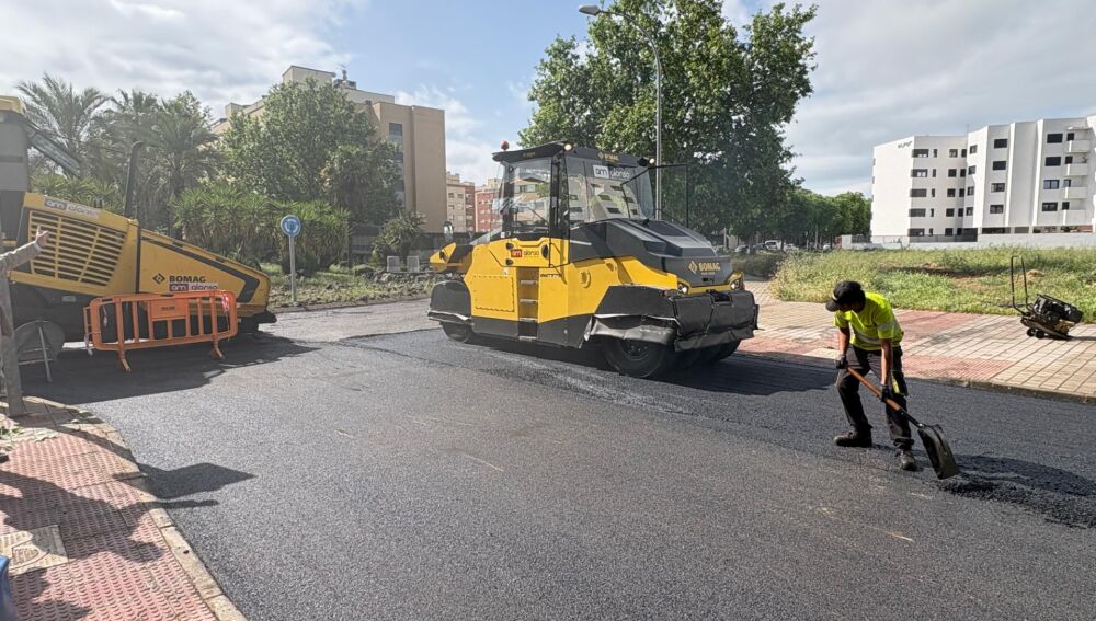 Asfaltado de una calle de Ciudad Real