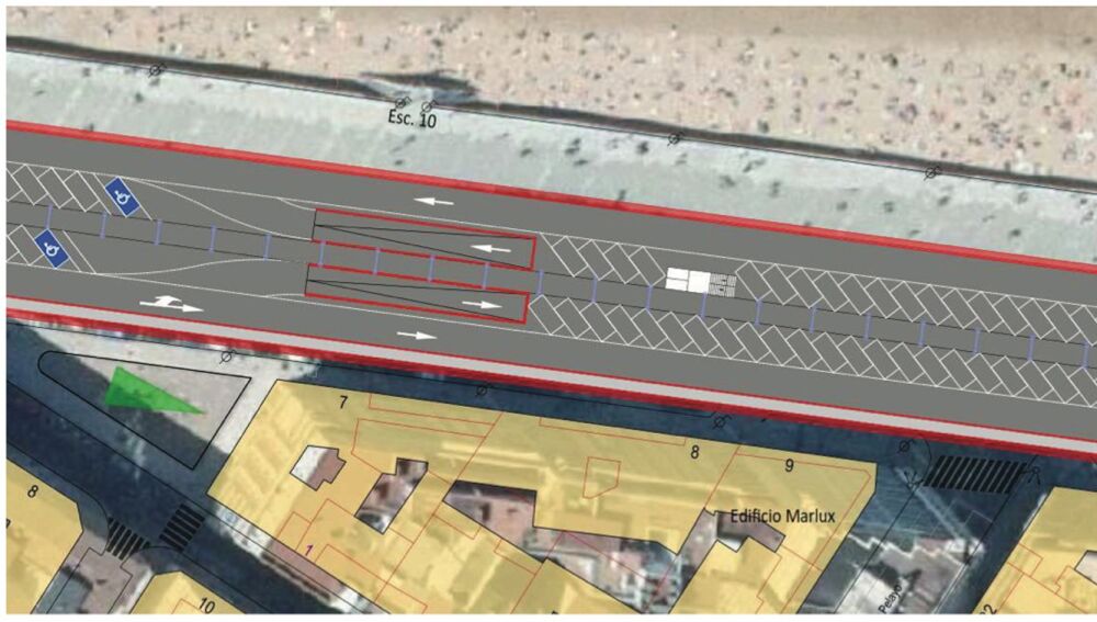 Propuesta para soterrar el tráfico en El Muro (Gijón)