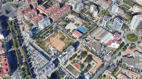 Vista aérea de la parcela donde se levantará el conservatorio conservatorio