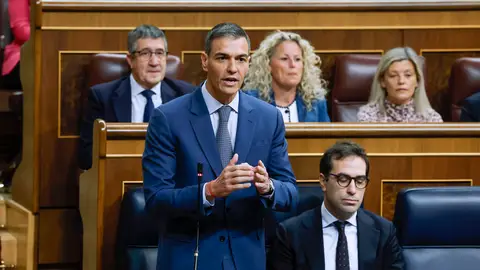 Pedro Sánchez durante la sesión de control al Gobierno Pedro Sánchez durante la sesión de control al Gobierno