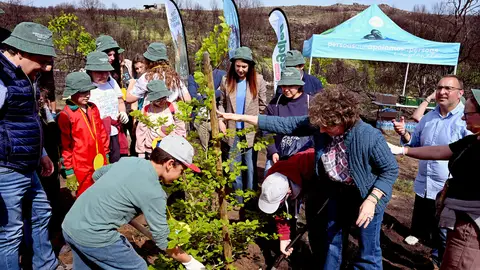 Reforestación no monte da Caridade de Monterrei na que formaron parte varios centros educativos Reforestación no monte da Caridade de Monterrei na que formaron parte varios centros educativos
