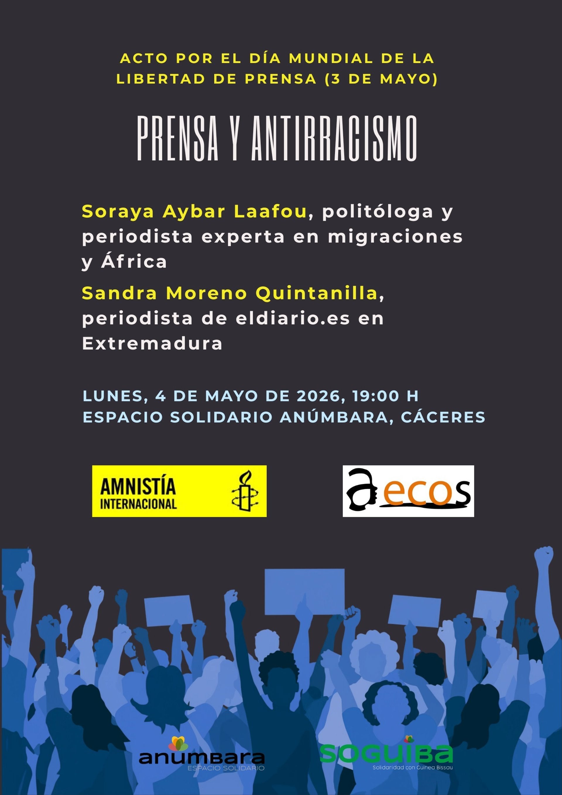 Amnistía Internacional y Aecos organizan este lunes un acto en Cáceres sobre prensa y antirracismo Amnistía Internacional y Aecos organizan este lunes un acto en Cáceres sobre prensa y antirracismo