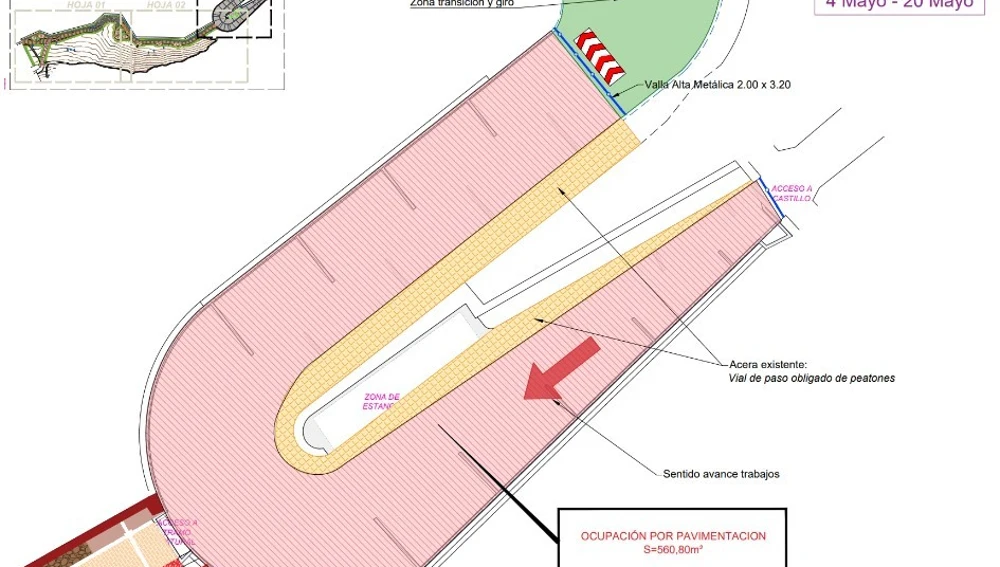 Plano de la zona de obras Plano de la zona de obras
