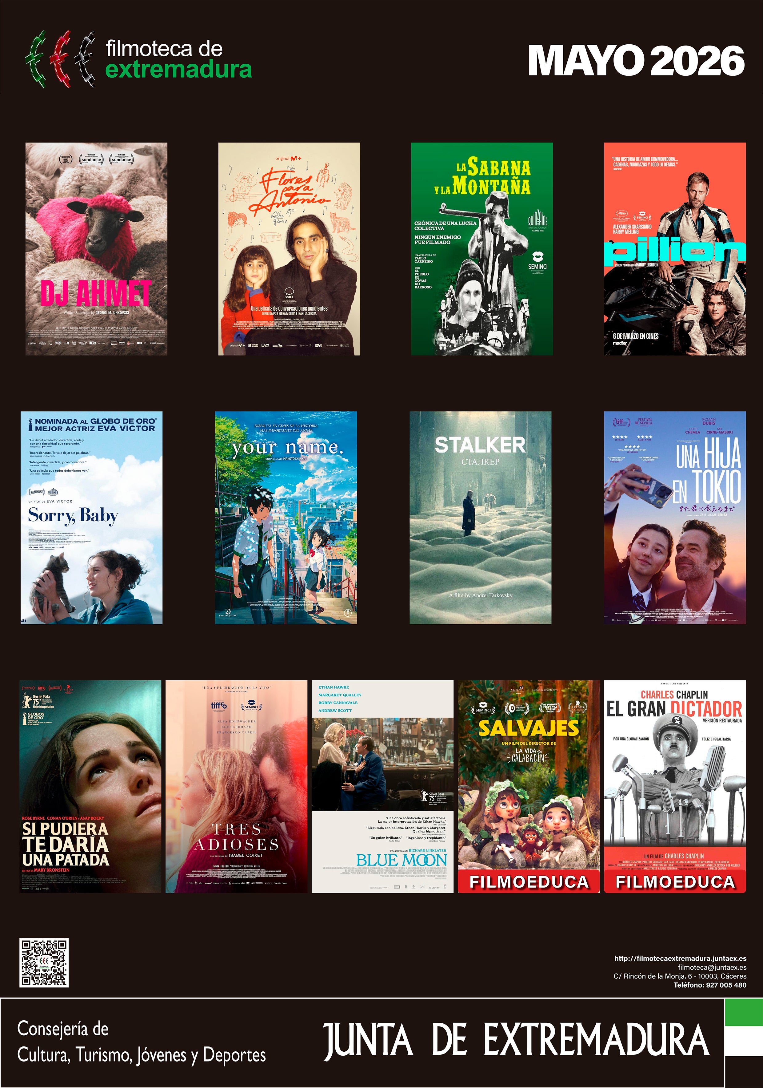 La Filmoteca de Extremadura programa ocho ciclos y trece películas para el mes de mayo en sus distintas sedes La Filmoteca de Extremadura programa ocho ciclos y trece películas para el mes de mayo en sus distintas sedes