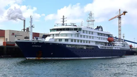 Imagen del crucero polar MV Hondius, operado por la compañía holandesa Oceanwide Expeditions. Imagen del crucero polar MV Hondius, operado por la compañía holandesa Oceanwide Expeditions.