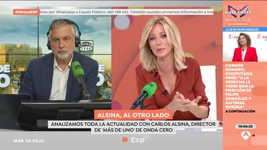 Alsina, sobre la posible rebaja de condena a Aldama: "No sería conveniente trasladar la idea de que les puede salir gratis lo que hicieron" Alsina, sobre la posible rebaja de condena a Aldama: "No sería conveniente trasladar la idea de que les puede salir gratis lo que hicieron"