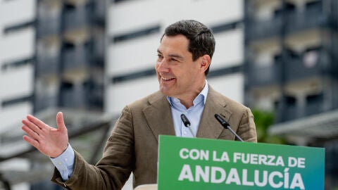 El presidente del PP de Andalucía y candidato a la reelección de la Presidencia de la Junta, Juanma Moreno.