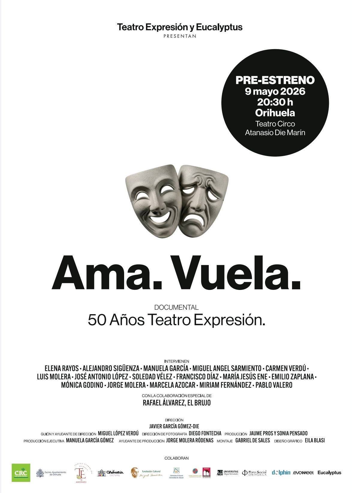 Teatro Expresión clausura la conmemoración de sus 50 años con el documental 'Ama. Vuela' este sábado en el Teatro Circo Teatro Expresión clausura la conmemoración de sus 50 años con el documental 'Ama. Vuela' este sábado en el Teatro Circo