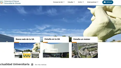 La portada de la web ua.es La portada de la web ua.es