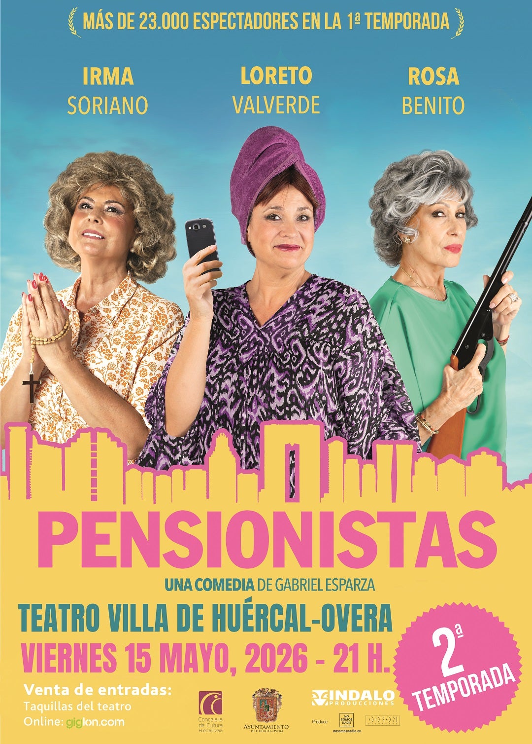 'Pensionistas', con Irma Soriano, Rosa Benito y Loreto Valverde, llega a Huércal-Overa 'Pensionistas', con Irma Soriano, Rosa Benito y Loreto Valverde, llega a Huércal-Overa