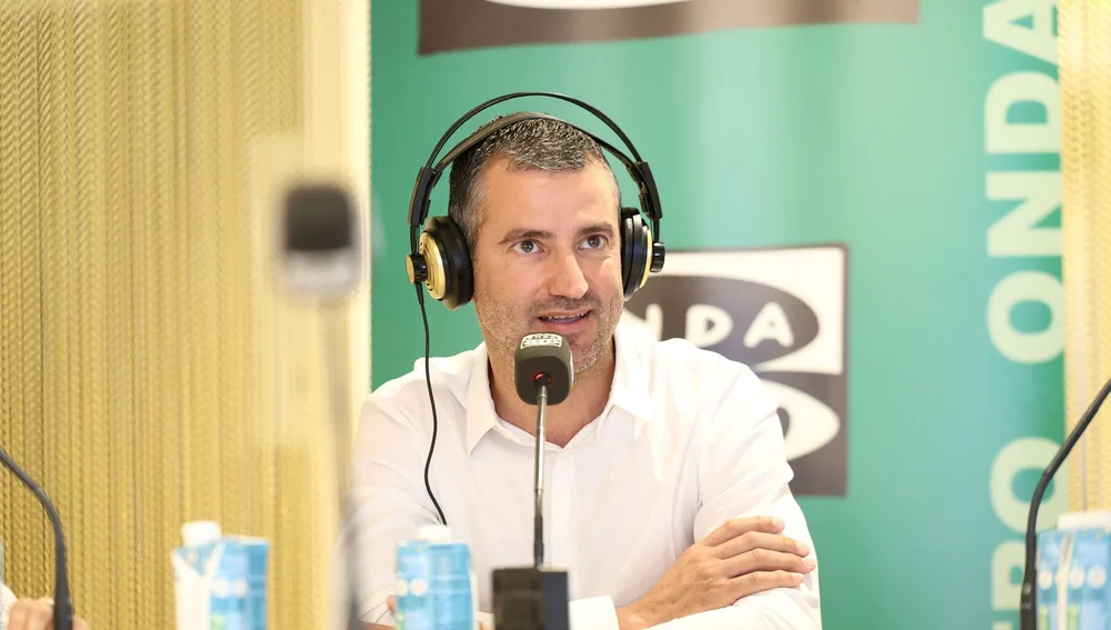 Marcos Serra durante la entrevista con Carles Lamelo Marcos Serra durante la entrevista con Carles Lamelo