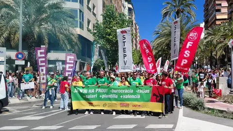 La cabecera de la manifestación en la Plaza de Los Luceros La cabecera de la manifestación en la Plaza de Los Luceros
