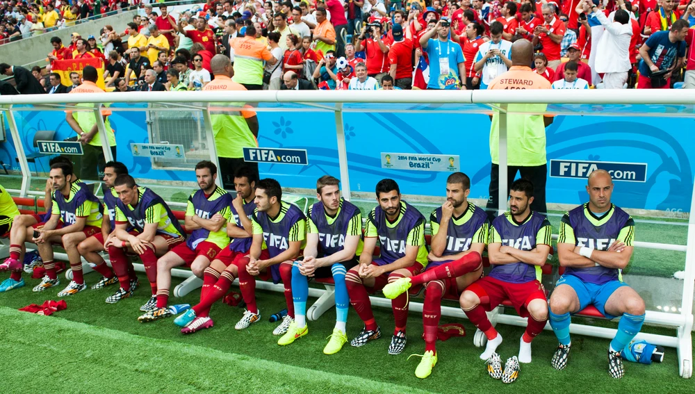 Fotografía del banquillo "de lujo" de la Selección frente a Chile. Fotografía del banquillo "de lujo" de la Selección frente a Chile.