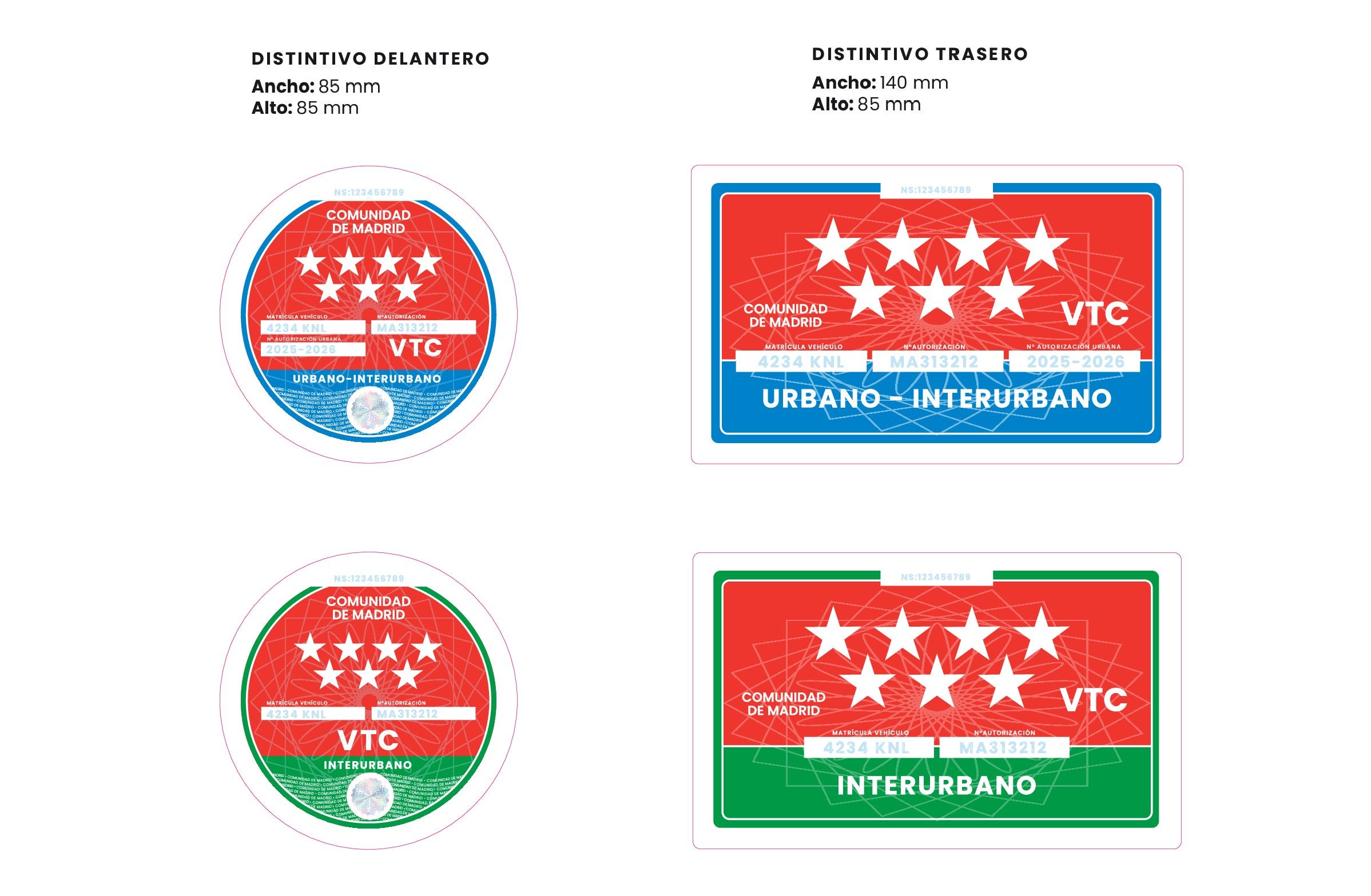 La Comunidad de Madrid implantará nuevos distintivos antifraude para mejorar la identificación y seguridad de los vehículos VTC La Comunidad de Madrid implantará nuevos distintivos antifraude para mejorar la identificación y seguridad de los vehículos VTC