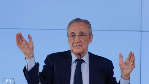 Florentino Pérez durante la rueda de prensa Florentino Pérez durante la rueda de prensa