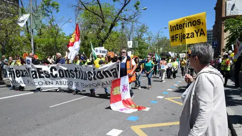 Imagen de archivo de una manifestación de empleados temporales públicos. Imagen de archivo de una manifestación de empleados temporales públicos.