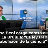 Elisa Beni en los estudios de Onda Cero durante una entrevista en La Brújula