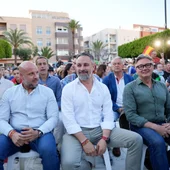 Imagen de la campaña electoral de Vox en Almería. Imagen de la campaña electoral de Vox en Almería.