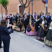 La comitiva al finalizar la misa en al capilla del Cristo del Hospital. 