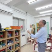 Una de las aulas climatizadas en el colegio Cervantes de Santa Pola.