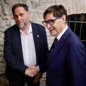 Illa i Junqueras fan una primera escenificació de l’acord de pressupostos durant la presentació de la Línia Orbital Ferroviària