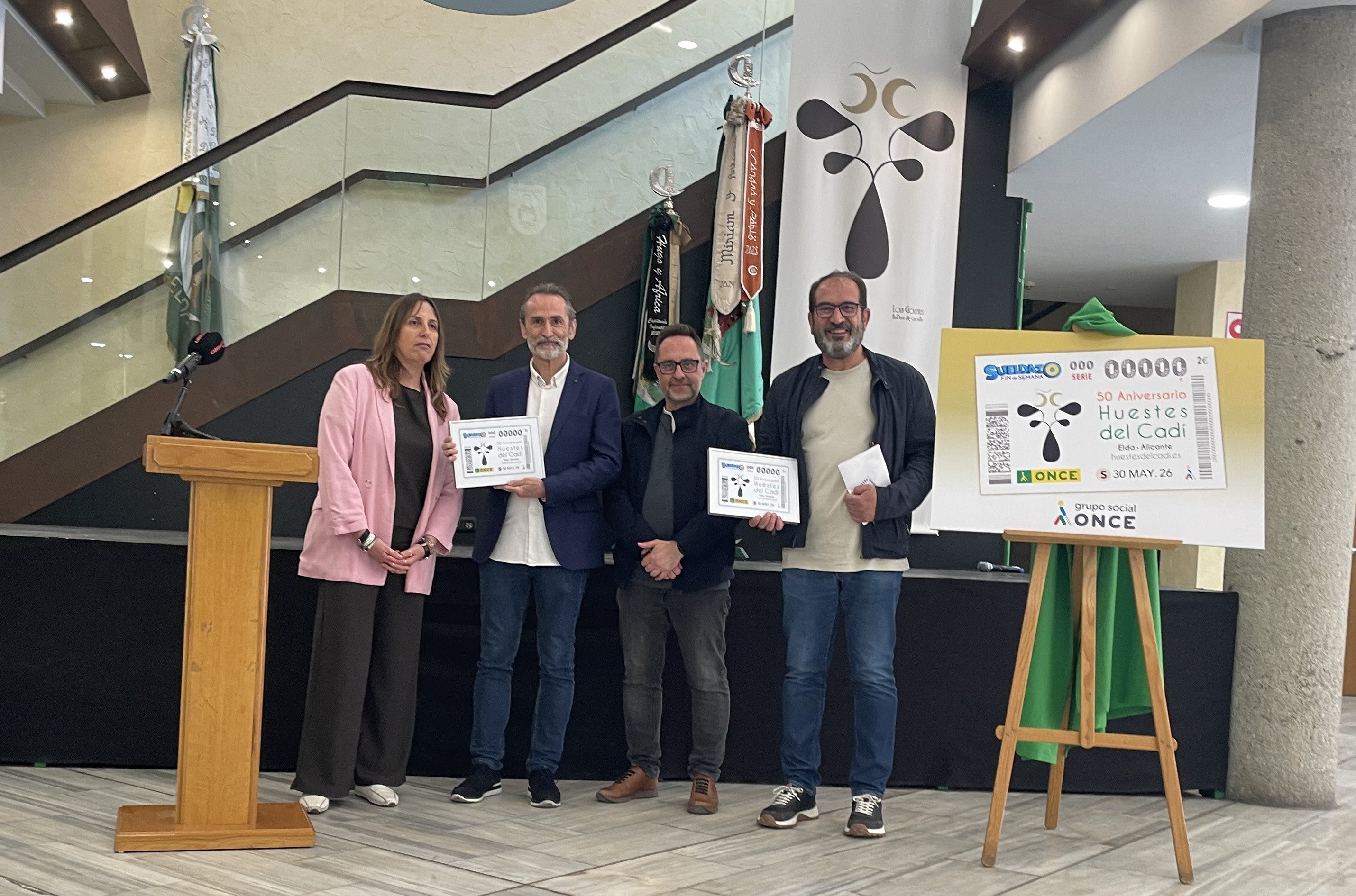 La ONCE dedica un cupón al 50 aniversario de la Comparsa Huestes del Cadí de Elda La ONCE dedica un cupón al 50 aniversario de la Comparsa Huestes del Cadí de Elda