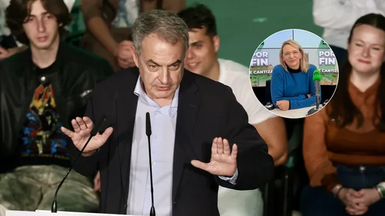 Zapatero en una imagen de archivo y Carolina Bescansa en el estudio de Onda Cero Zapatero en una imagen de archivo y Carolina Bescansa en el estudio de Onda Cero