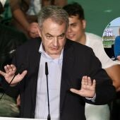 Zapatero en una imagen de archivo y Carolina Bescansa en el estudio de Onda Cero
