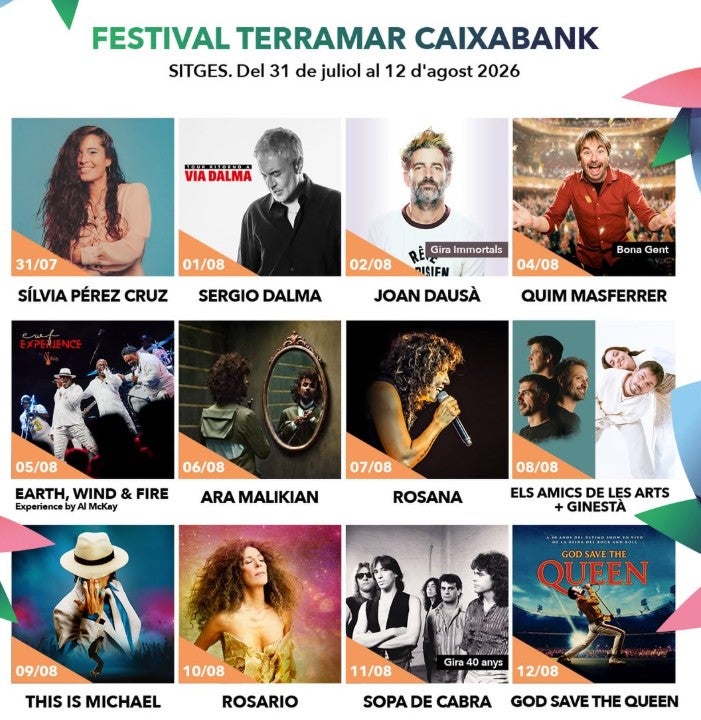 El Festival Terramar CaixaBank de Sitges tanca el cartell amb una aposta per la música, la gastronomia i les experiències culturals El Festival Terramar CaixaBank de Sitges tanca el cartell amb una aposta per la música, la gastronomia i les experiències culturals