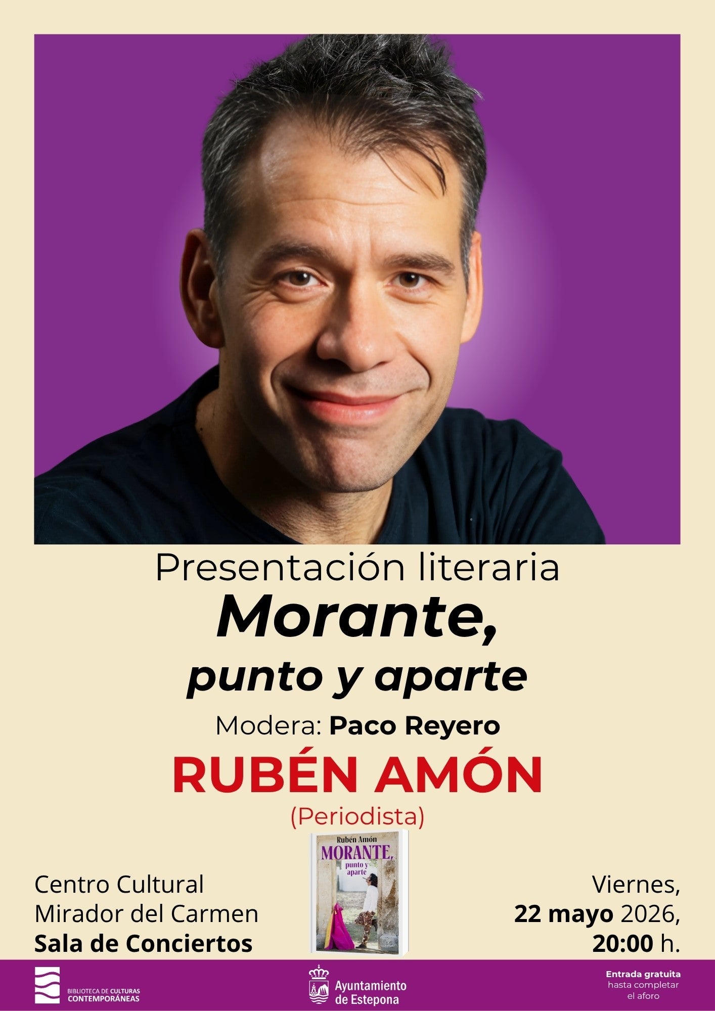El periodista Rubén Amón presenta este viernes en el Mirador del Carmen su libro ‘Morante, punto y aparte’ El periodista Rubén Amón presenta este viernes en el Mirador del Carmen su libro ‘Morante, punto y aparte’