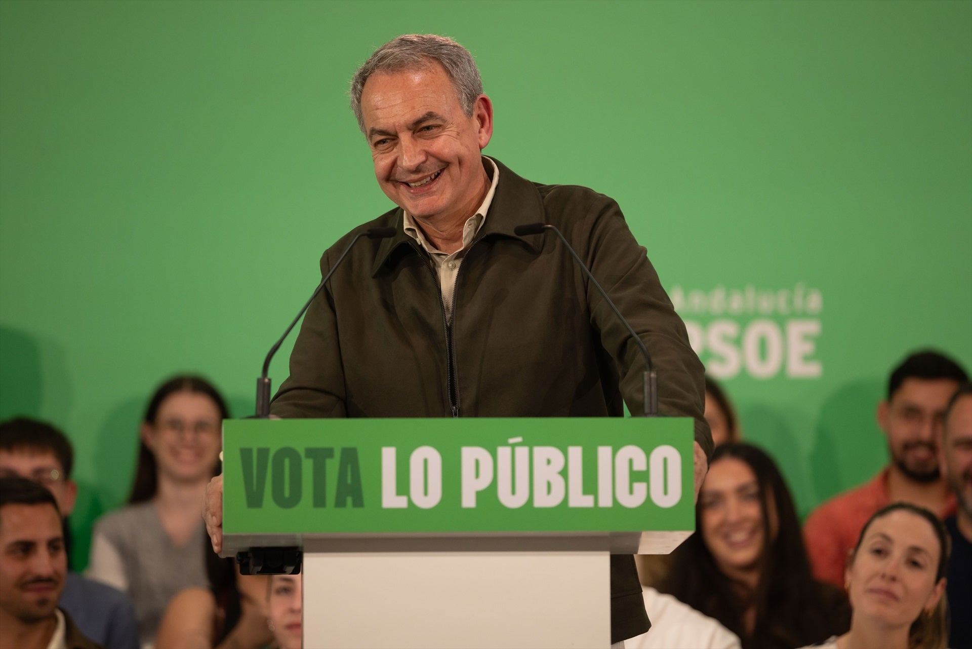 El expresidente José Luis Rodríguez Zapatero en un acto de campaña en Andalucía El expresidente José Luis Rodríguez Zapatero en un acto de campaña en Andalucía