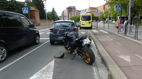 Investigado en Palencia un motorista por conducción temeraria tras provocar un accidente .