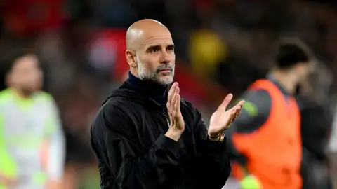 El entrenador del Manchester City, Pep Guardiola, durante un partido de su equipo el pasado 19 de mayo. El entrenador del Manchester City, Pep Guardiola, durante un partido de su equipo el pasado 19 de mayo.