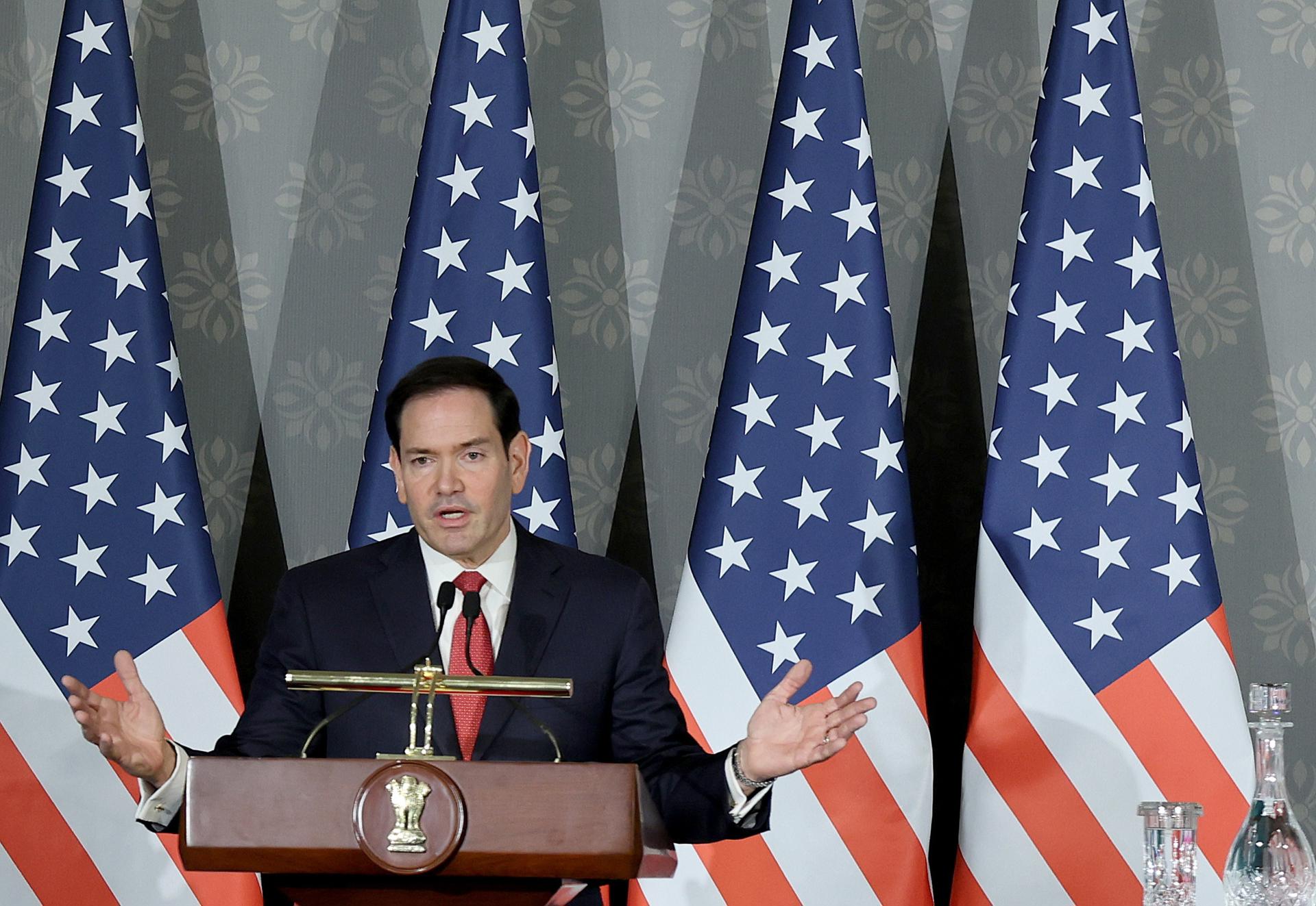 El secretario de Estado Marco Rubio desde Nueva Dehli El secretario de Estado Marco Rubio desde Nueva Dehli