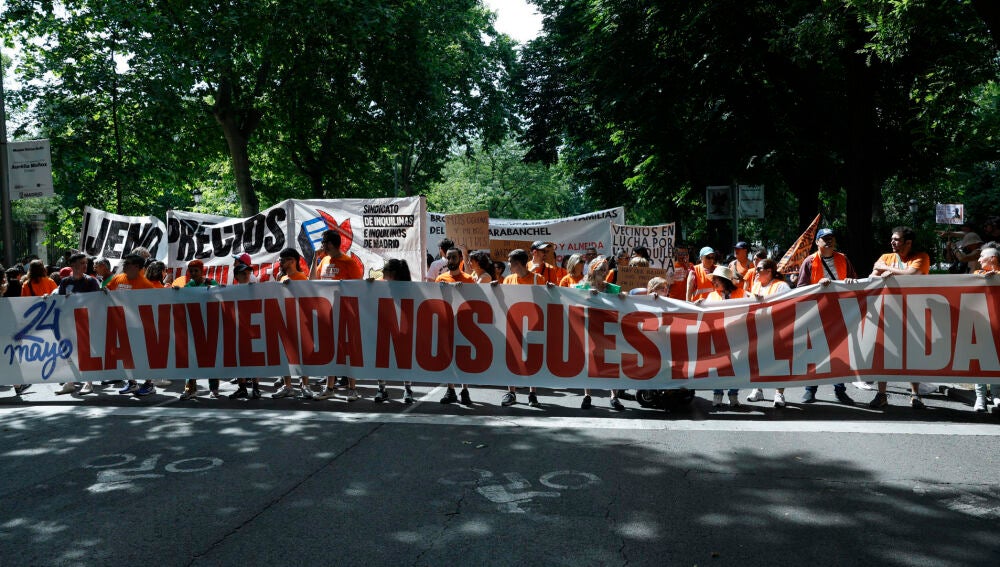 Una de las pancartas de la marcha