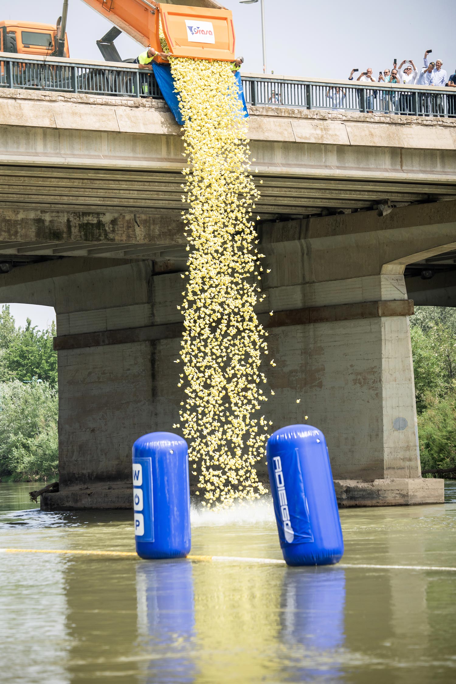 La II Estropatada llega a Zaragoza con 20.000 patos surcando el Ebro La II Estropatada llega a Zaragoza con 20.000 patos surcando el Ebro
