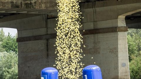 Lanzamiento de 20.000 patos biodegradables en la I Estropatada