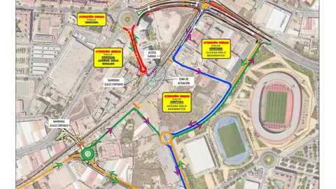Cortan parte de Sierra Alhamilla por las obras del soterramiento y la construcción de una nueva rotonda Cortan parte de Sierra Alhamilla por las obras del soterramiento y la construcción de una nueva rotonda