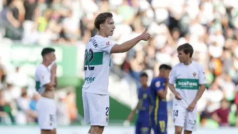 Affengruber, en un partido con el Elche. Affengruber, en un partido con el Elche.
