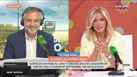 La emotiva despedida de Susanna Griso tras el adiós informativo de Alsina: "A las siete de la mañana eras sagrado, te echaré de menos" La emotiva despedida de Susanna Griso tras el adiós informativo de Alsina: "A las siete de la mañana eras sagrado, te echaré de menos"