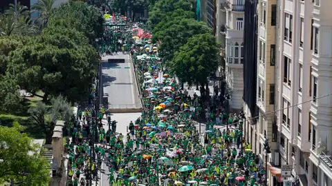 Los docentes han salido desde la Plaza San Agustín y han acabado la manifestación en la Consellera de Educación. Los docentes han salido desde la Plaza San Agustín y han acabado la manifestación en la Consellera de Educación.